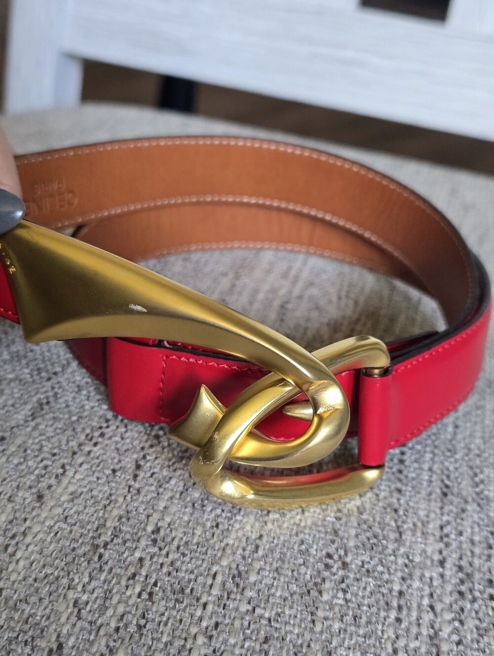 Authentic Celine Gold Knot/hook Buckle Belt
